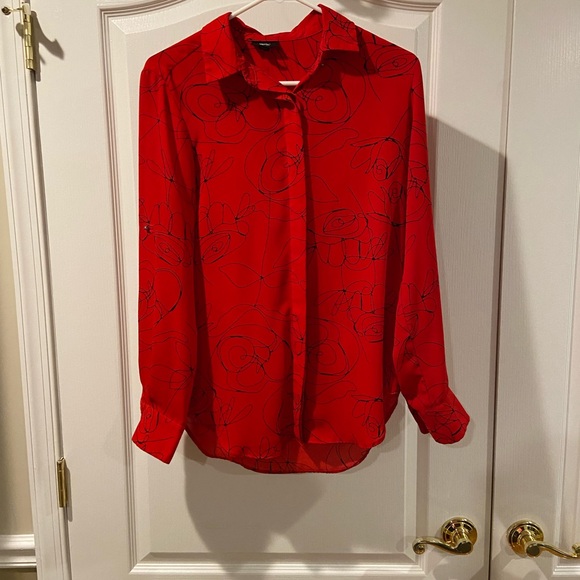 PAINTED ROSES BUTTON DOWN - Picture 2 of 5